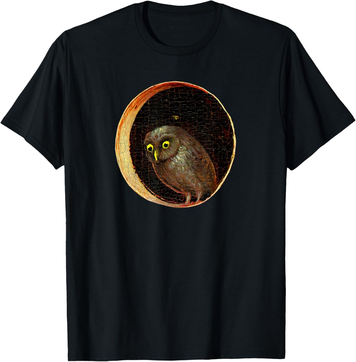 Hieronymus Bosch Owl Garden of Earthly Delights T-Shirt - T-Shirt | Black
