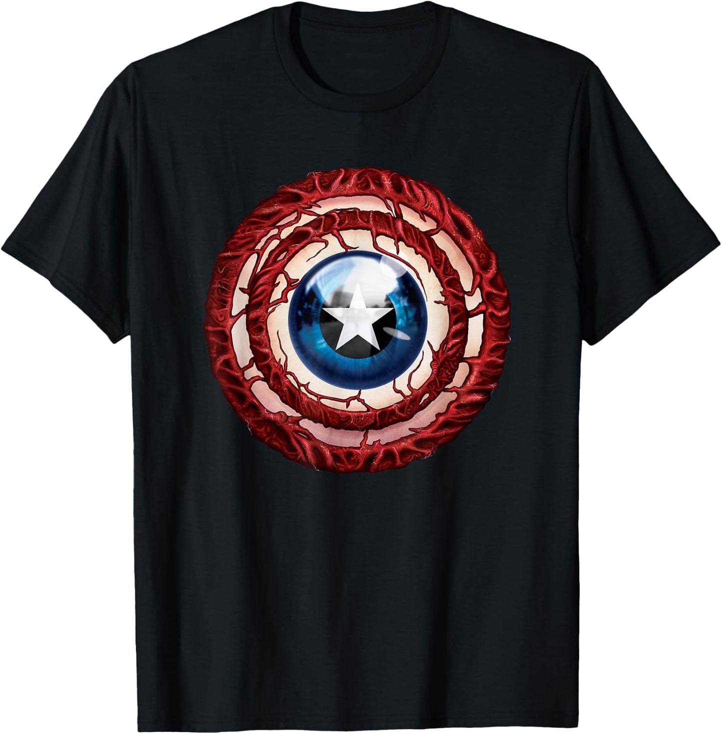 Marvel Captain America Haunted Halloween Eye Shield T-Shirt - T-Shirt | Black