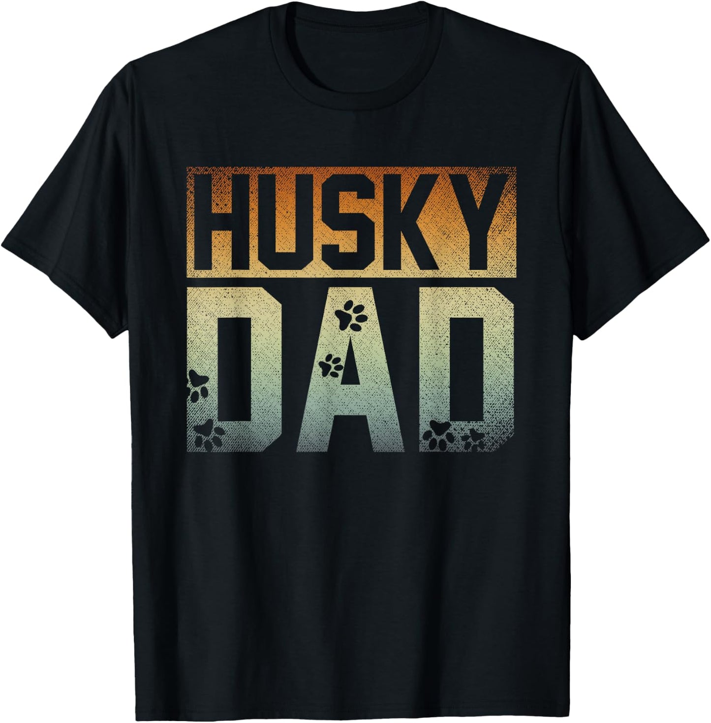 Daddy Fathers Day Pet Husky Dad Dog Lover Siberian Husky T-Shirt - T-Shirt | Black