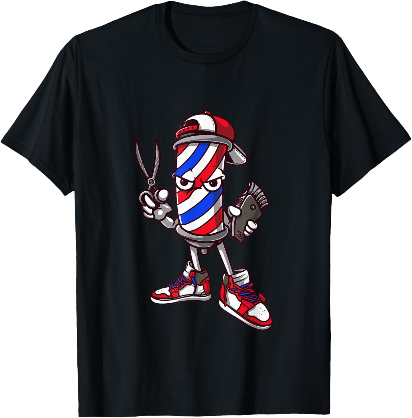 Barber Vintage Cool Outfit Hairdresser Gift Barbershop T-Shirt - T-Shirt | Black