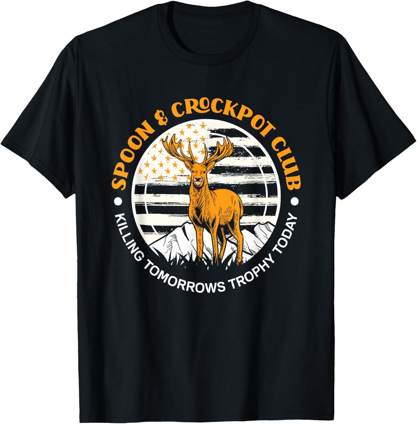 Spoon And Crockpot Club Funny Hunter Deer Hunting T-Shirt - T-Shirt | Black