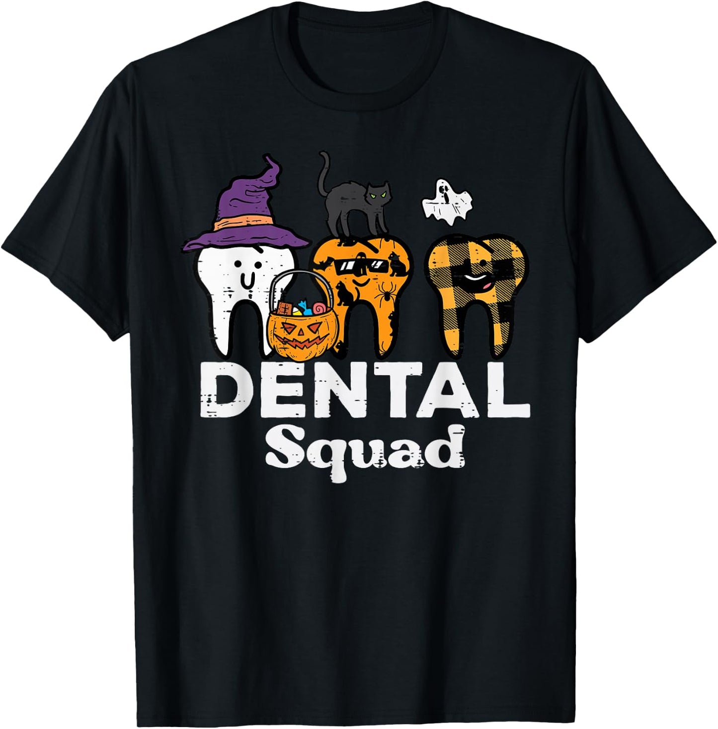 Halloween Dental Squad Teeth Funny Costume Dentist Women Men T-Shirt - T-Shirt | Black