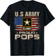 Vintage U.S Army Proud Pops With American Flag T-Shirt - T-Shirt | Black