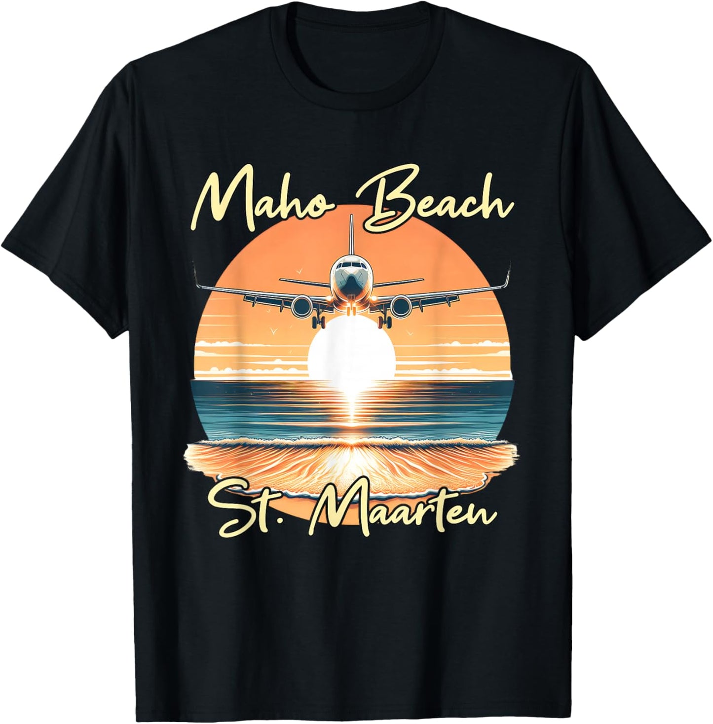 Maho Beach St. Maarten T-Shirt - T-Shirt | Black