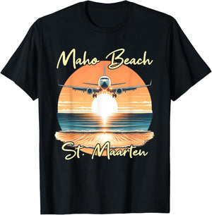 Maho Beach St. Maarten T-Shirt - T-Shirt | Black