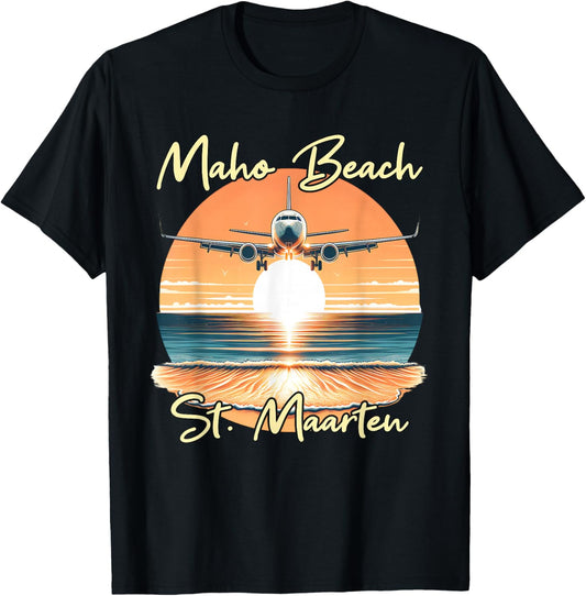 Maho Beach St. Maarten T-Shirt - T-Shirt | Black