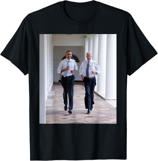 Barack Obama Joe Biden Running Democratic Election Gift T-Shirt - T-Shirt | Black