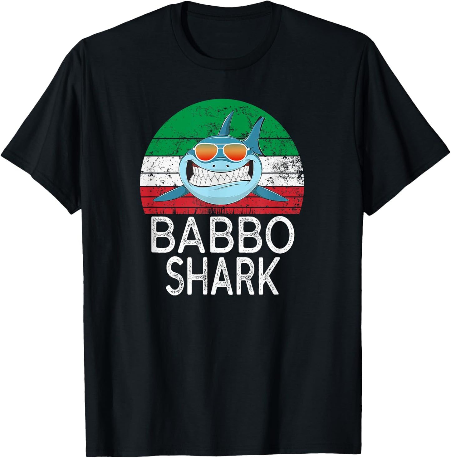 Babbo Shark Italian Dad Funny T-Shirt - T-Shirt | Black