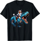 Australian Shepherd Riding T-Rex Dinosaur Funny Dog Lover T-Shirt - T-Shirt | Black