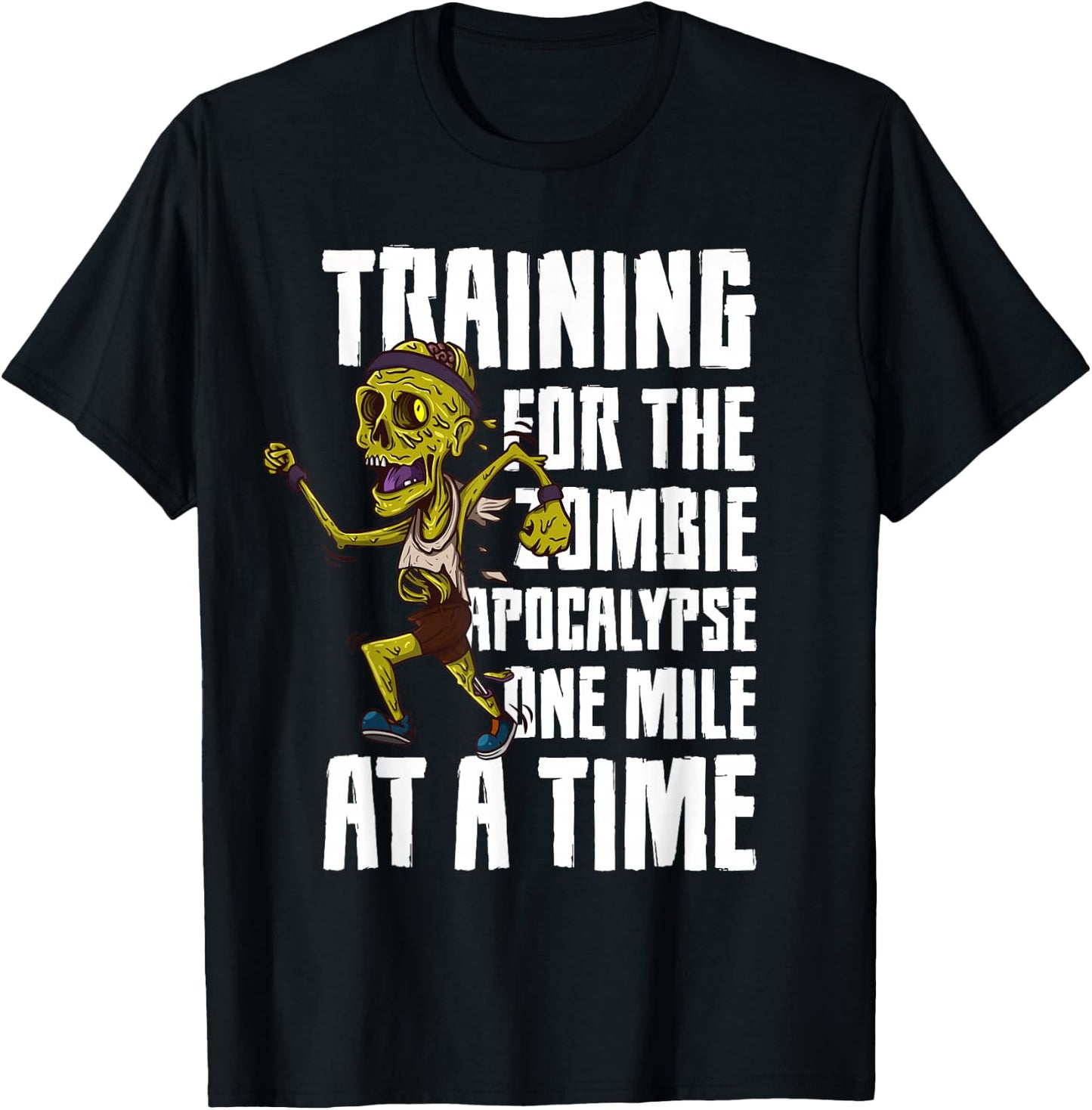 Training For The Zombie Apocalypse Marathon Jogging T-Shirt - T-Shirt | Black