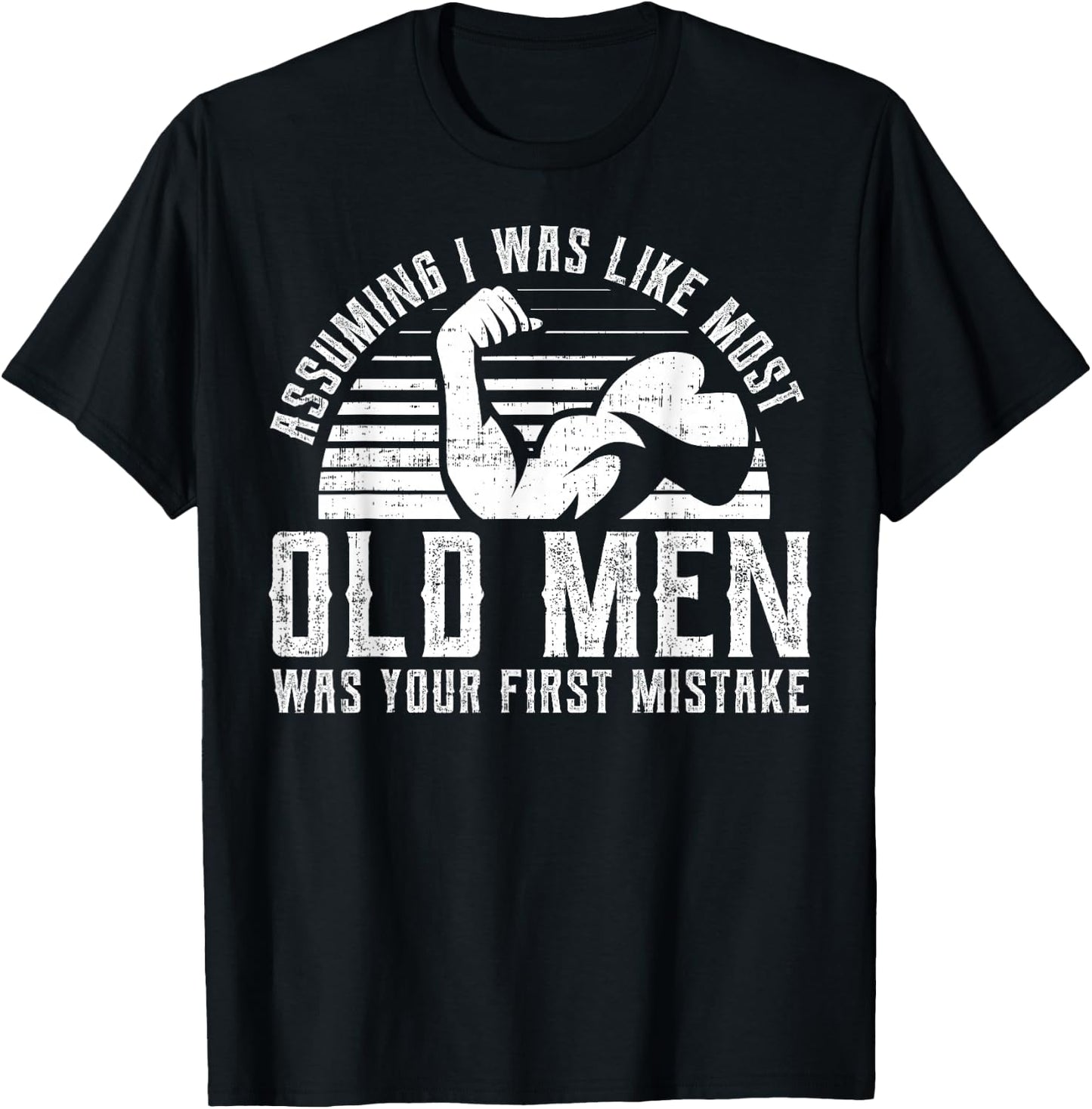 Old Man Weight Lifting design For Old Strong People T-Shirt - T-Shirt | Black