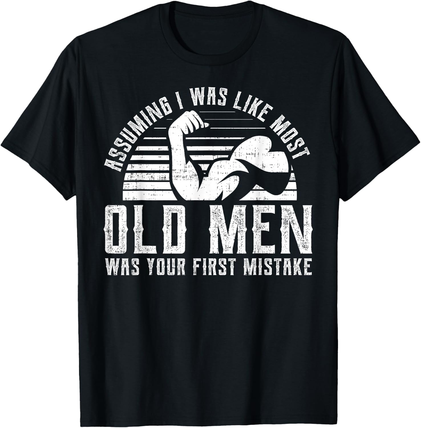 Old Man Weight Lifting design For Old Strong People T-Shirt - T-Shirt | Black