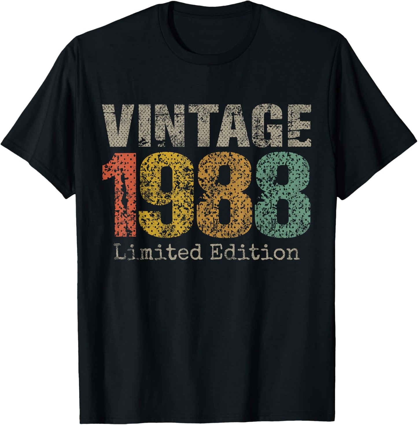 Vintage 1988 Limited Edition 37th Birthday Gifts 37 Year Old T-Shirt - T-Shirt | Black