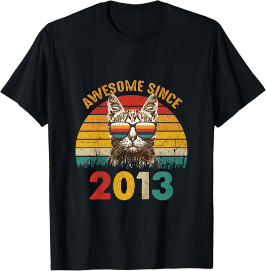 12th Birthday Funny girls boys 12 Years Awesome Since 2013 T-Shirt - T-Shirt | Black