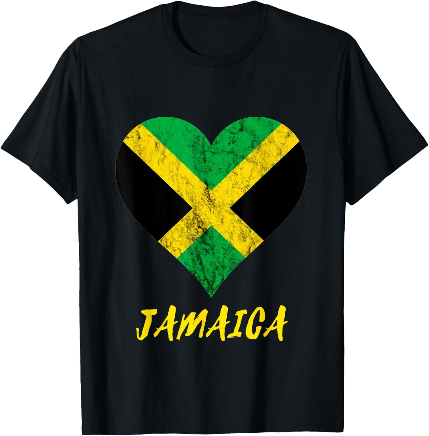 Jamaica Heart Jamaican Love Caribbean Jamaica Travel T-Shirt - T-Shirt | Black