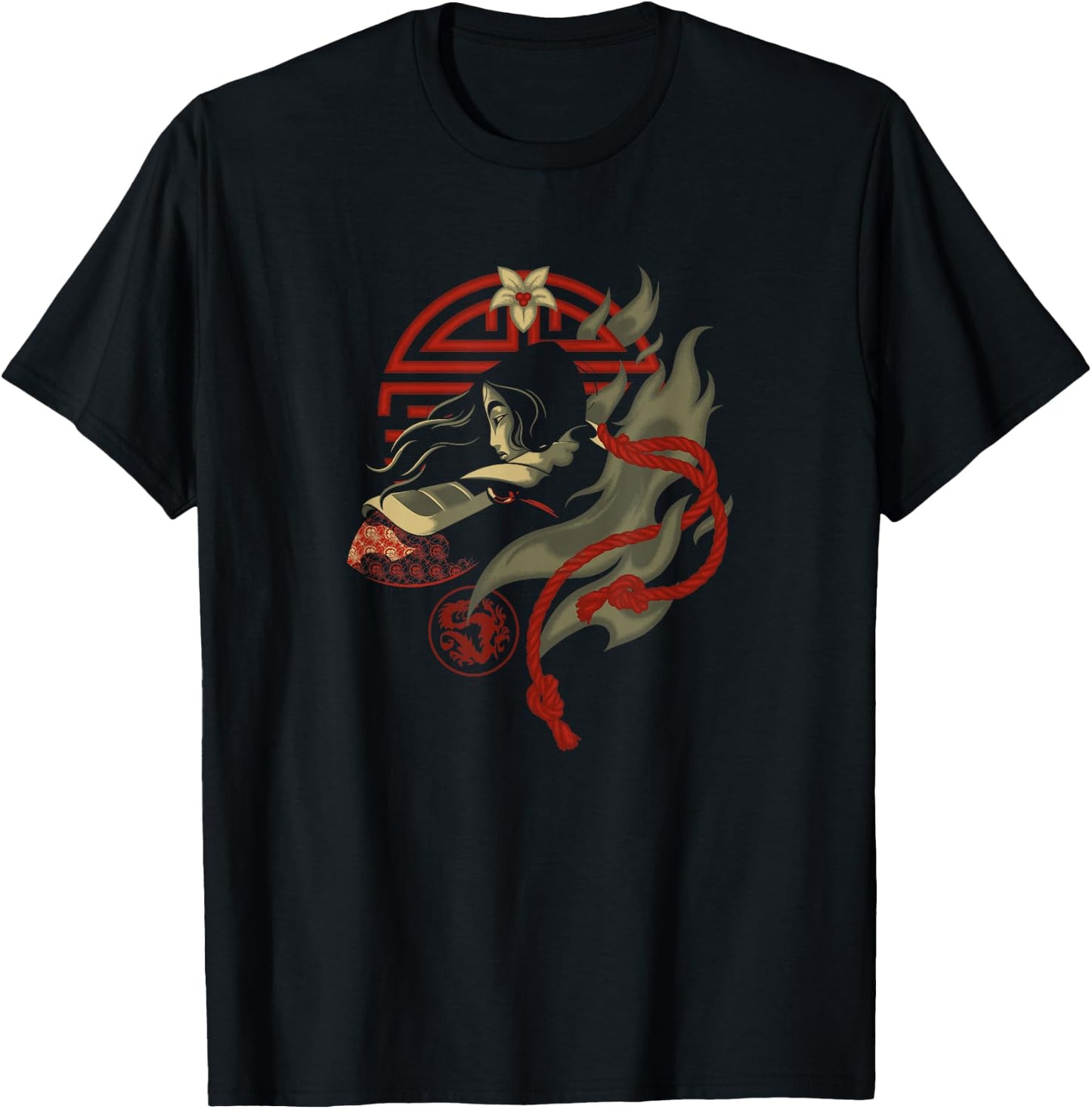 Disney Mulan Mulan Fighting Spirit With Sigil T-Shirt - T-Shirt | Black