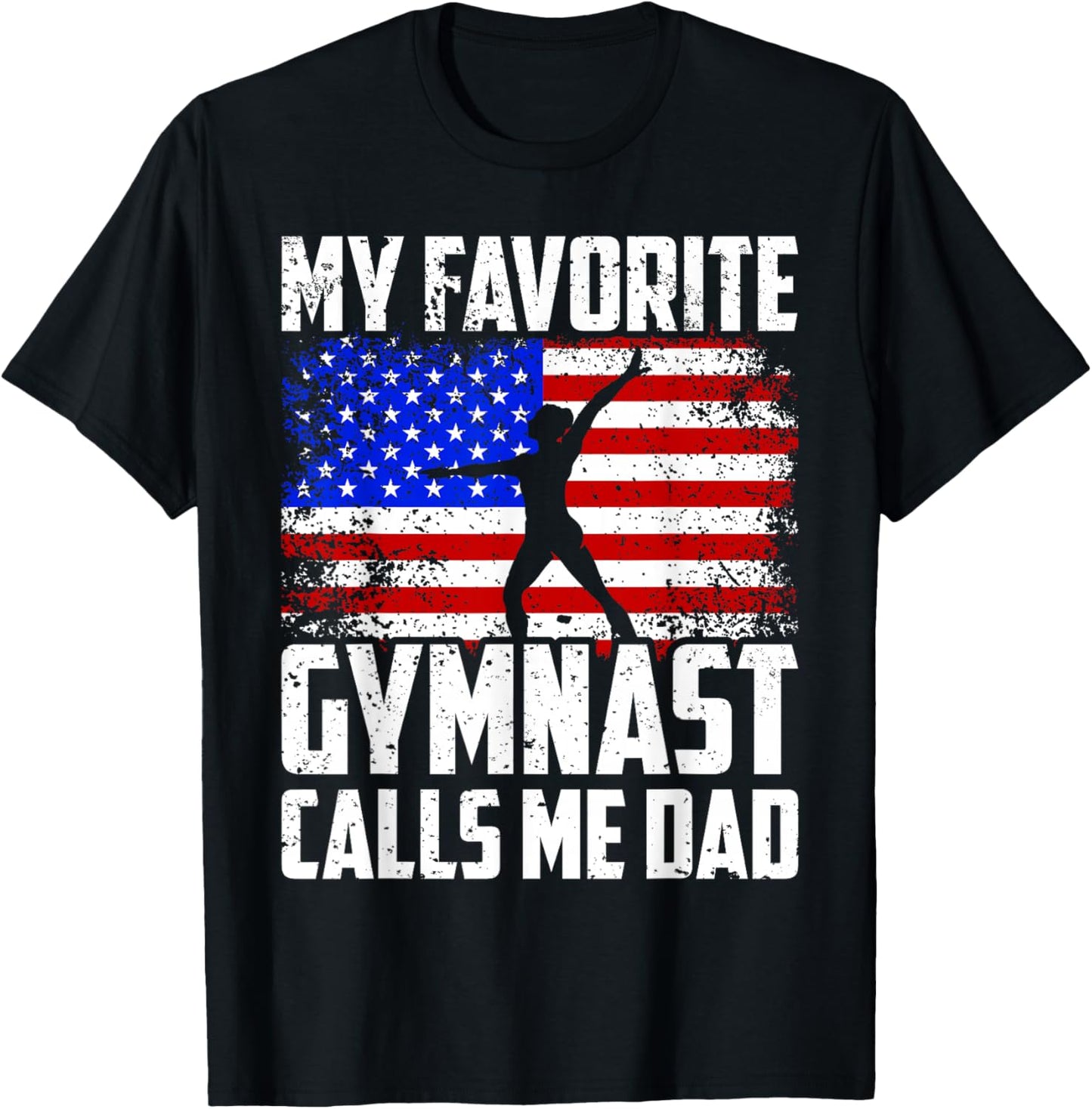 Gymnast Dad Gymnastics Daughter Fathers Day from Kid T-Shirt - T-Shirt | Black