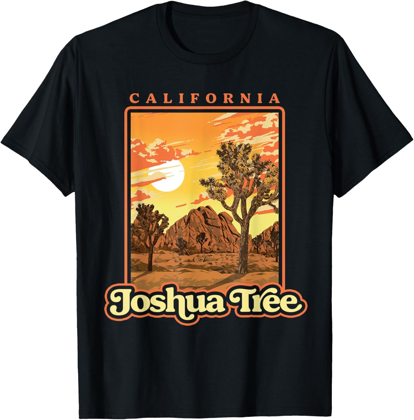 Joshua Tree National Park Vintage WPA Poster Style Retro T-Shirt - T-Shirt | Black