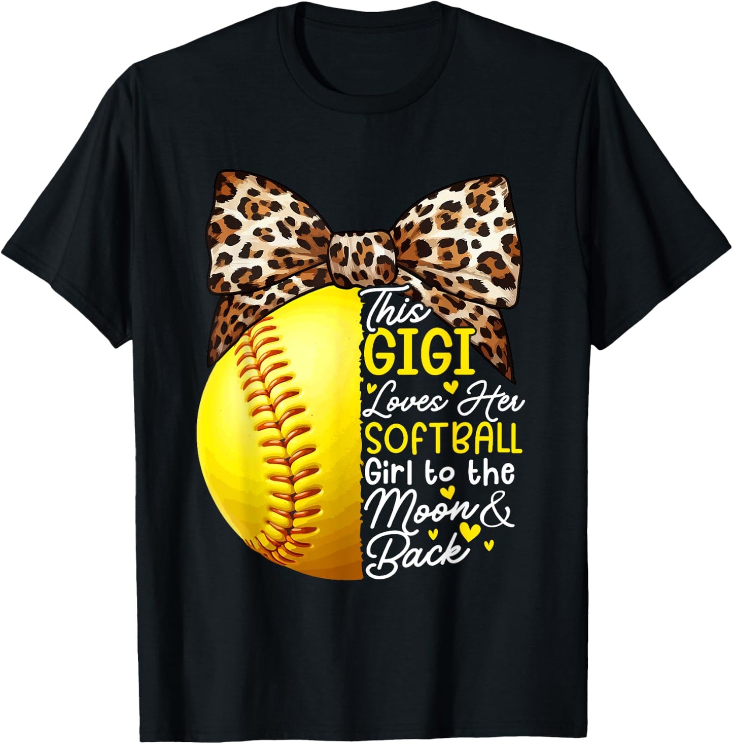 Softball Gigi Loves Her Softball Costume Girl Lover Player T-Shirt - T-Shirt | Black
