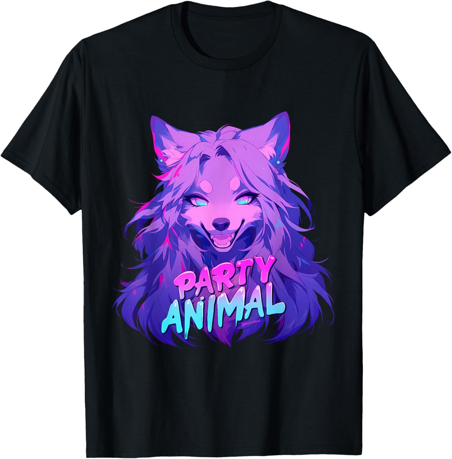 Party Animal Furry Art T-Shirt - T-Shirt | Black