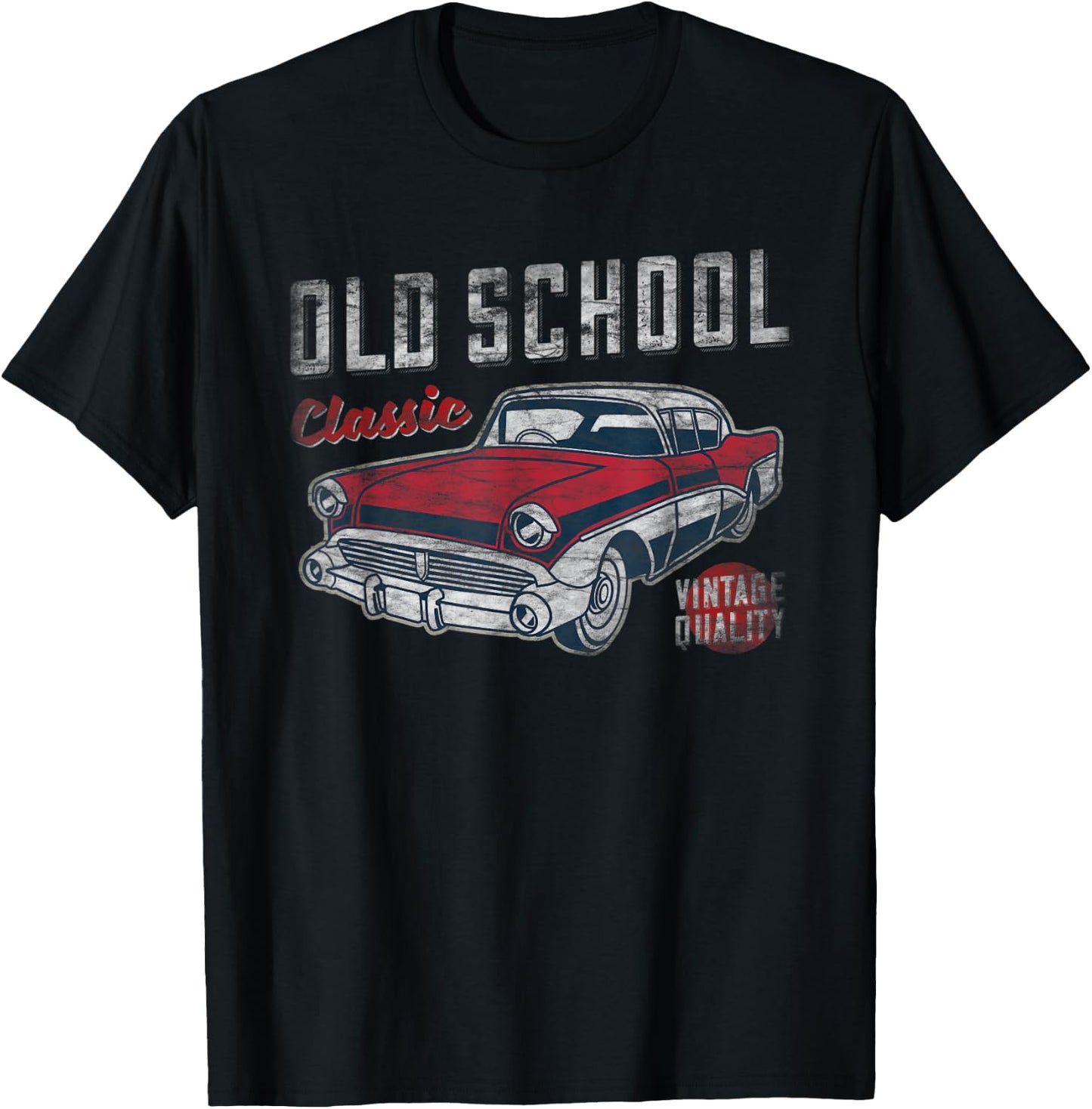 Old School Classic - 50's American Car Graphic Men and Women T-Shirt - T-Shirt | Black