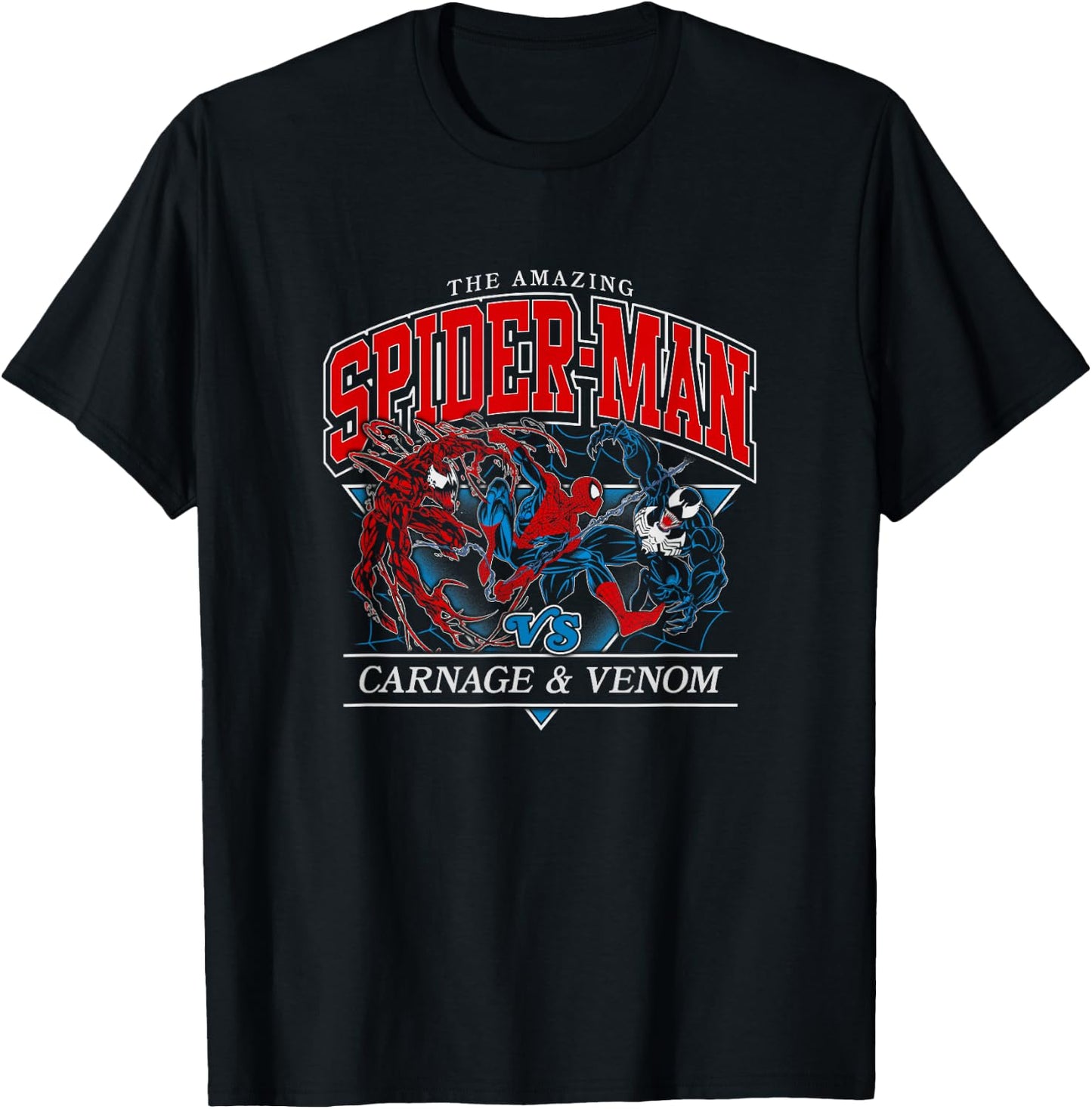 Marvel Spider-Man VS Carnage & Venom Vintage Logo T-Shirt - T-Shirt | Black