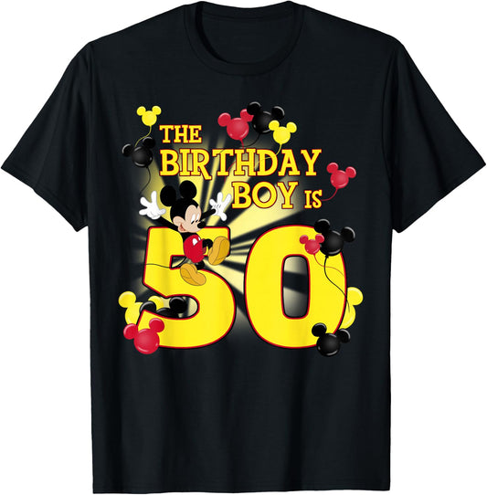 Disney Mickey and Friends Mickey 50th Birthday Boy T-Shirt - T-Shirt | Black