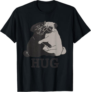 Hug The Pugs for Dog Lover Pug Lover & Dog Trainer T-Shirt - T-Shirt | Black
