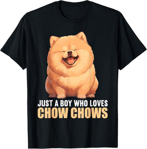 Just a Boy who loves Chow Chows Dogs Dog Chow Chow T-Shirt - T-Shirt | Black