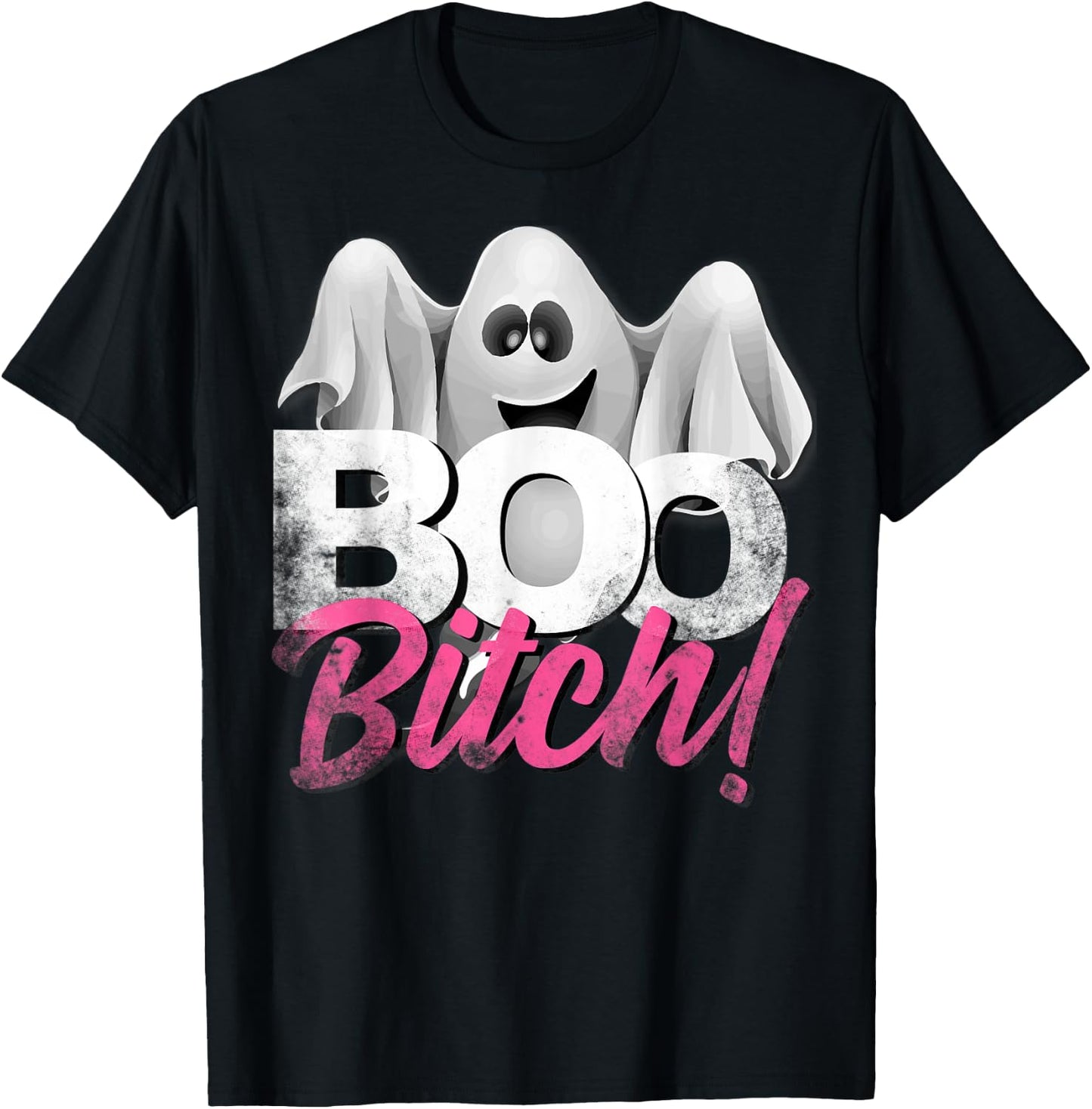 Boo Bitch Halloween humor distressed style T-Shirt - T-Shirt | Black
