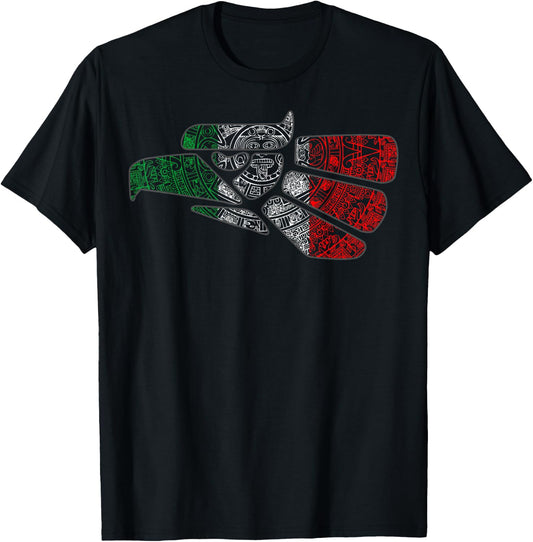 Mexico Sacred Aztec Calendar Mexican Eagle Archeological T-Shirt - T-Shirt | Black