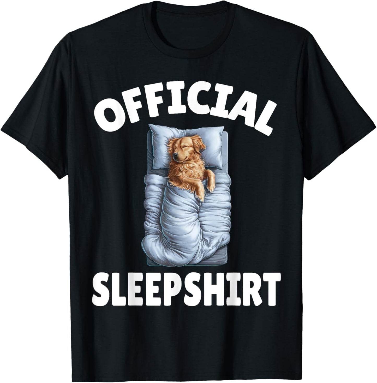 Golden Retriever Dog Official Sleepshirt Napping Pajamas Men Women Kids T-Shirt - T-Shirt | Black