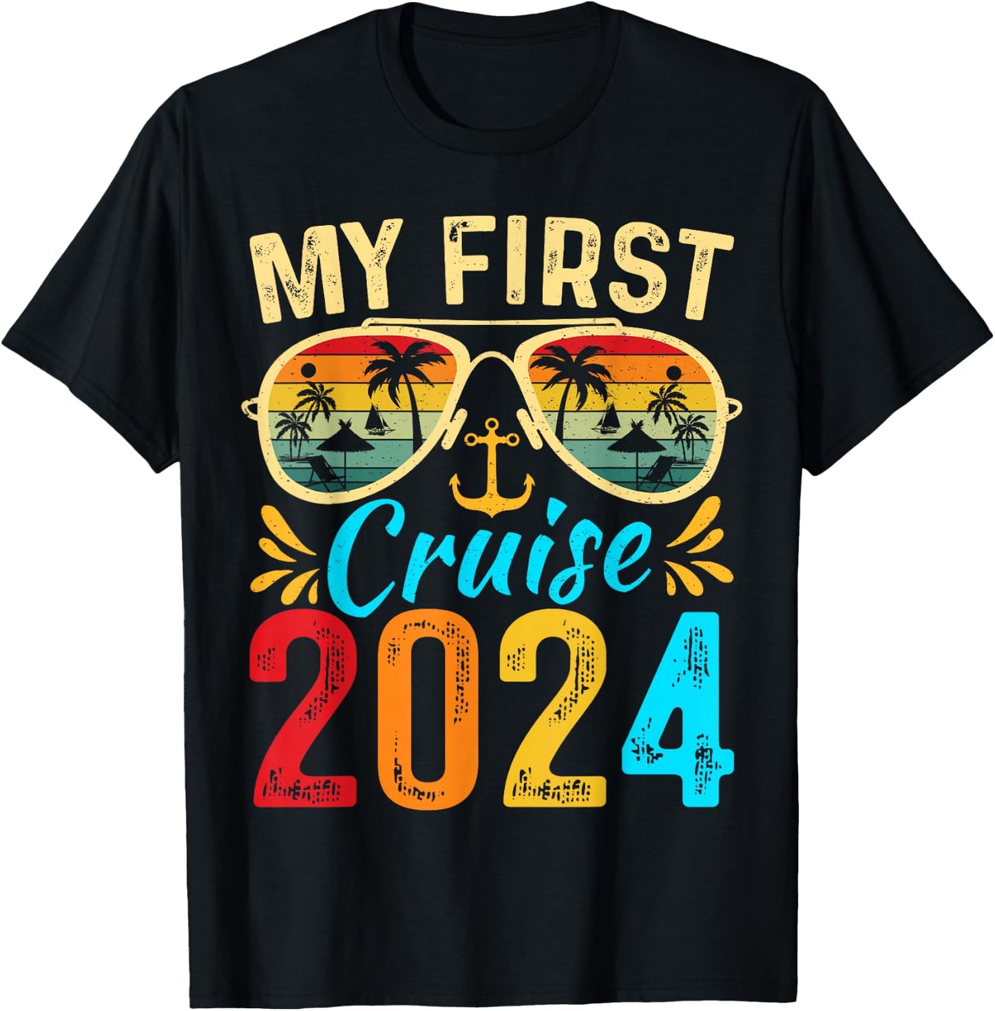 My First 2024 Cruise Trip Kids Vacation Matching Family Ship T-Shirt - T-Shirt | Black