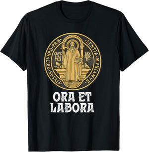 Saint Benedict Medal Traditional Catholic T-Shirt - T-Shirt | Black