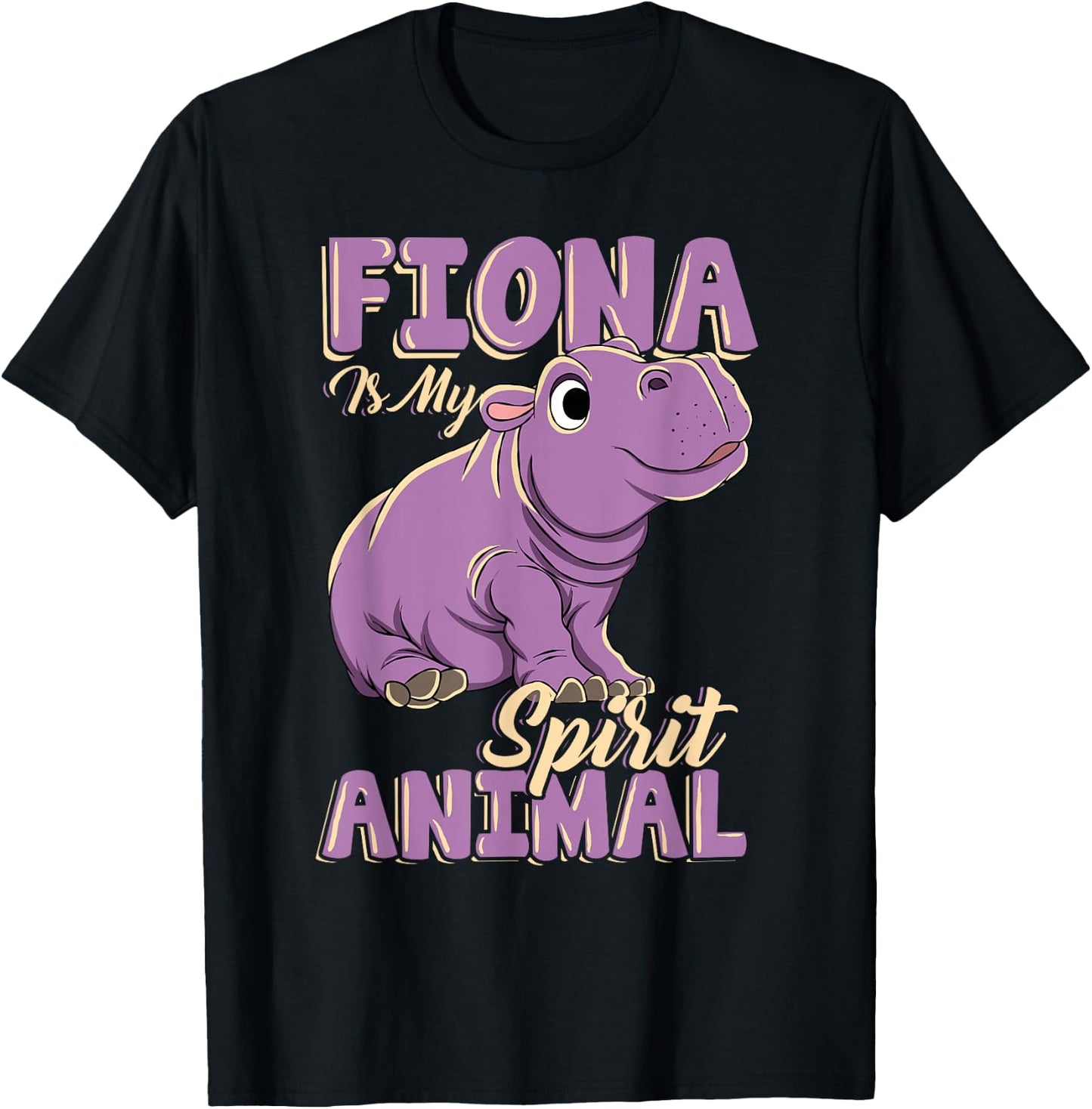 Fiona is My Ghost Animal Baby Hippopotamus Lover T-Shirt - T-Shirt | Black
