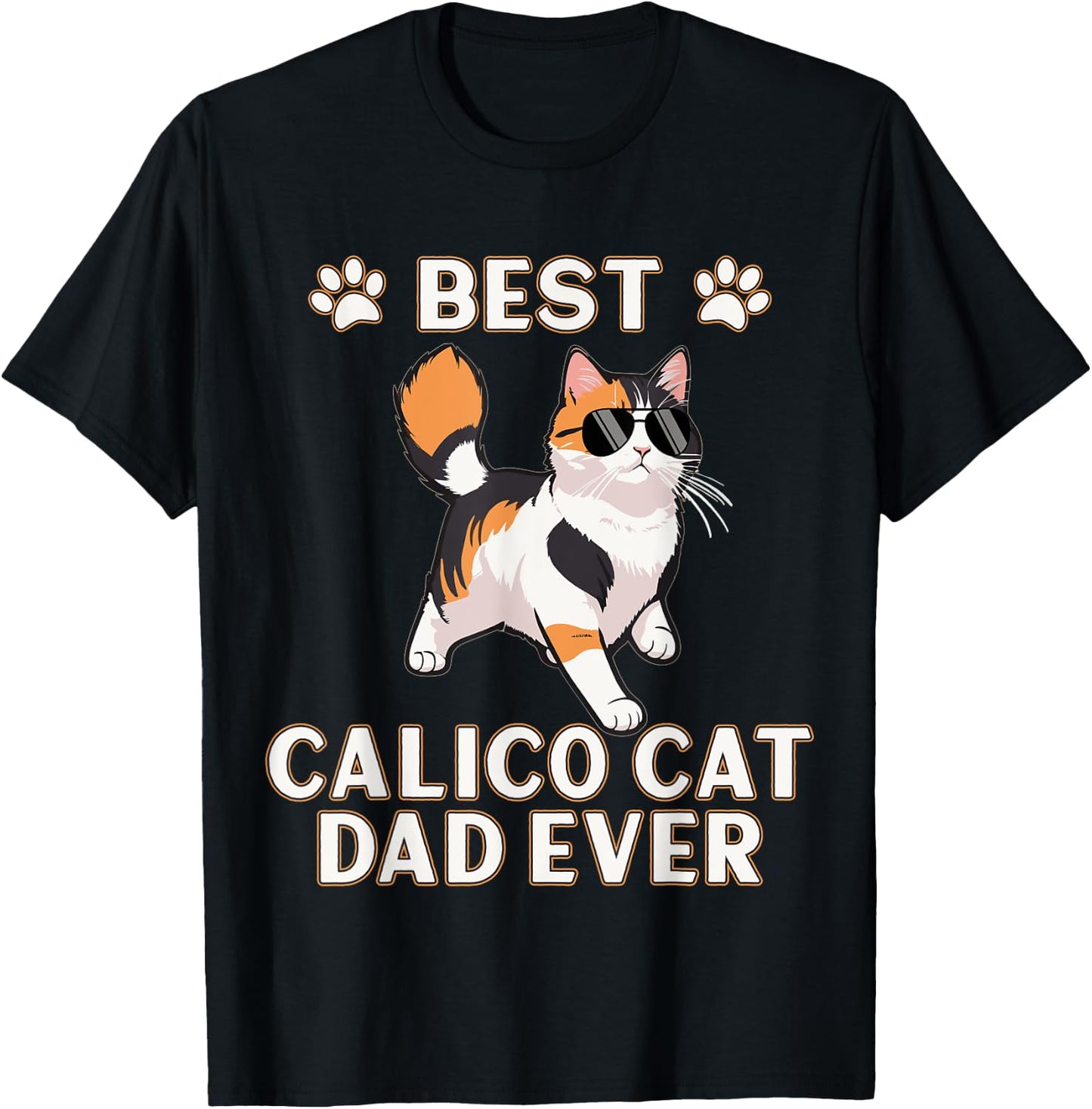 Caliby Essentials Best Calicoes Dad Ever Dilute Calico Cat Women T-Shirt - T-Shirt | Black