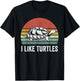 Retro I Like Turtles Turtle Shirt Turtle Lover Gifts Vintage T-Shirt - T-Shirt | Black