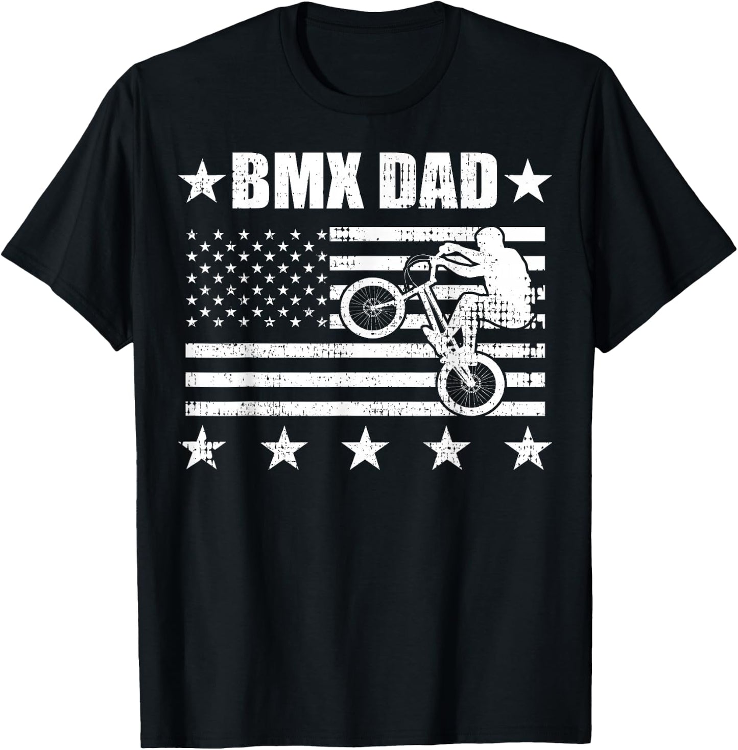 BMX DAD American Flag Vintage Fathers Day Retro USA Kids Men T-Shirt - T-Shirt | Black
