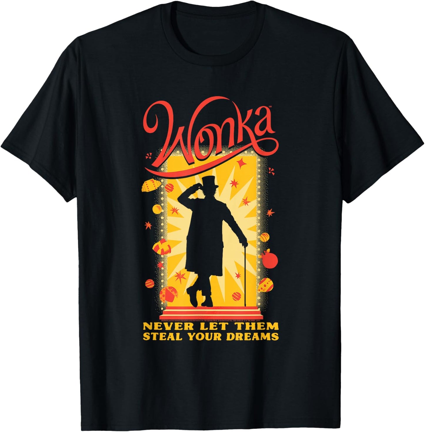 Wonka Movie Wonka Doorway Silhouette T-Shirt - T-Shirt | Black