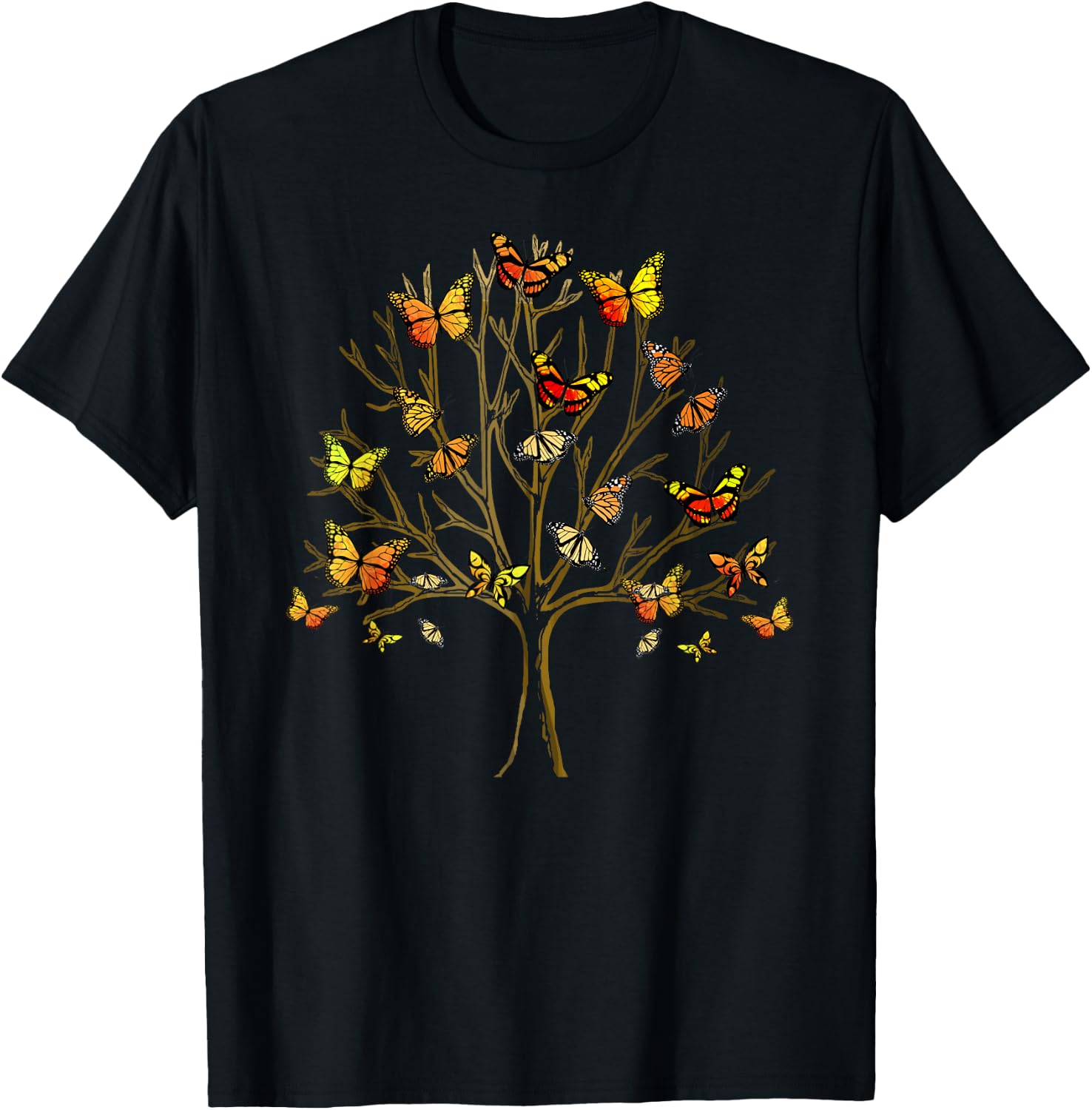 Butterfly Tree of Life Butterflies T-Shirt - T-Shirt | Black