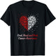 Burgundy White Heart Ribbon Oral Head Neck Cancer Awareness T-Shirt - T-Shirt | Black