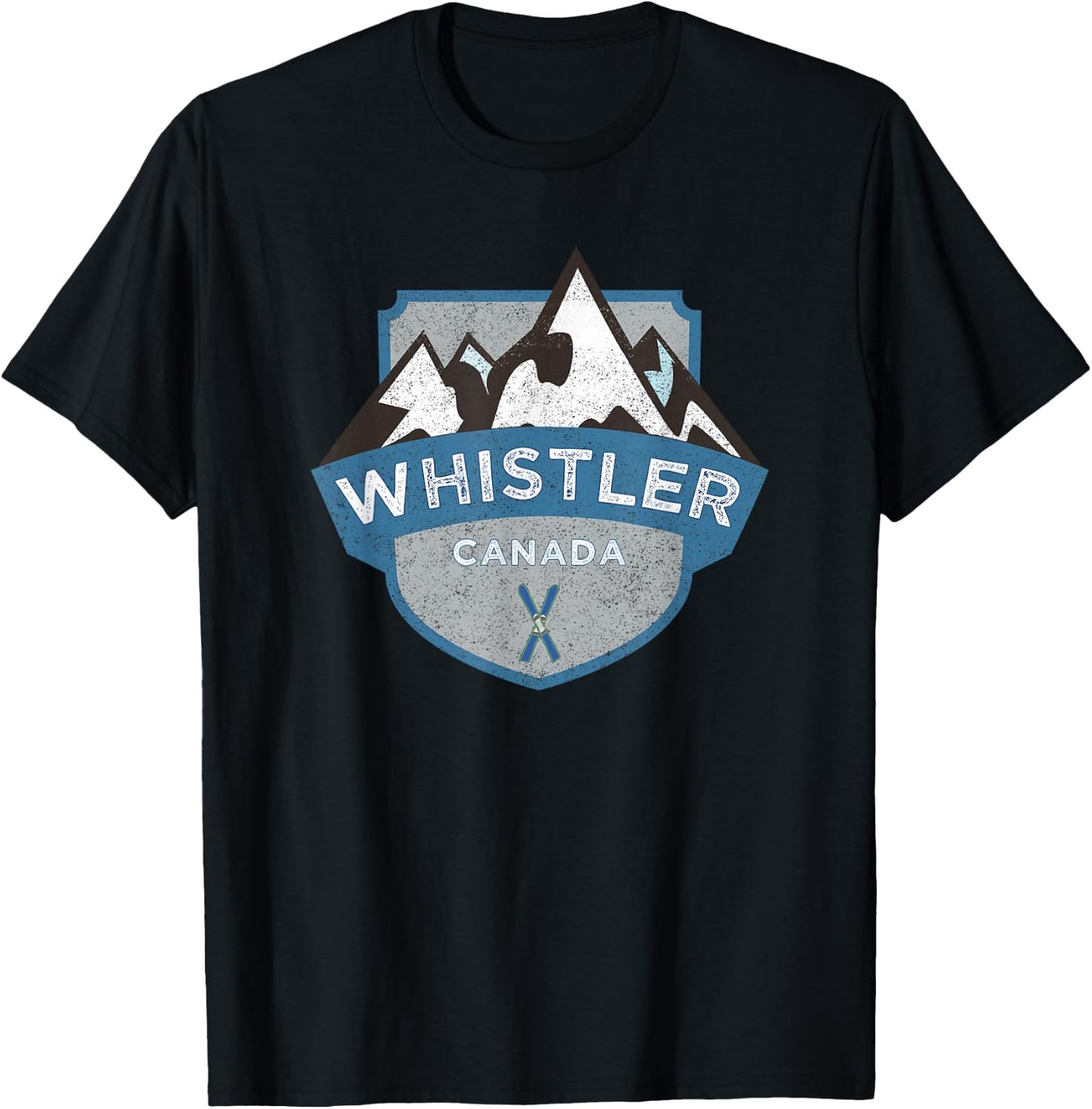 Vintage whistle, Canada illustration / retro logo ski T-Shirt - T-Shirt | Black