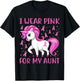 Unicorn Pink Ribbon I Wear Pink For My Aunt Breast Cancer T-Shirt - T-Shirt | Black