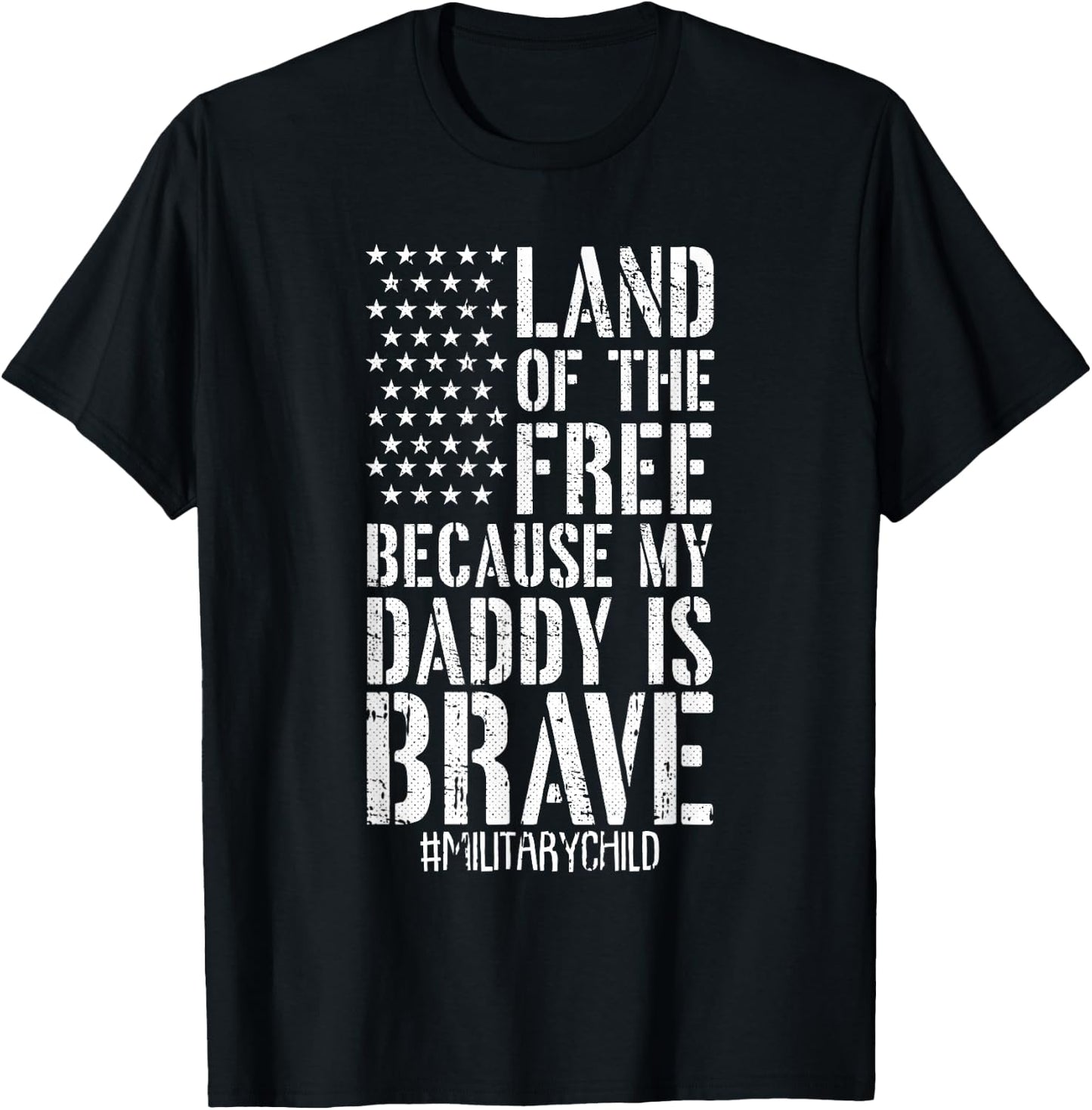 Land Of The Free Month Of The Military Child Army Kids T-Shirt - T-Shirt | Black