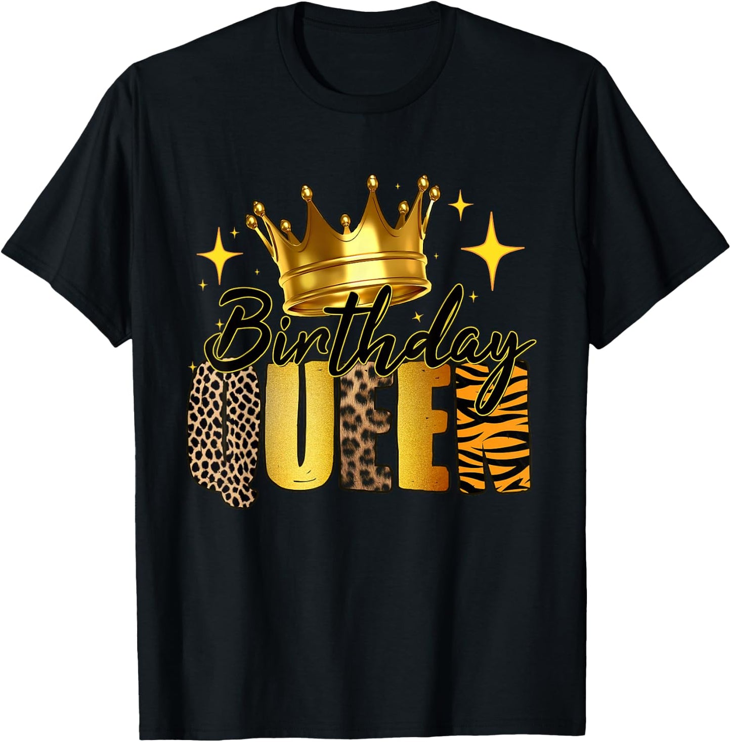 Birthday Queen Of The Birthday Queen Women Bday Party Gift T-Shirt - T-Shirt | Black