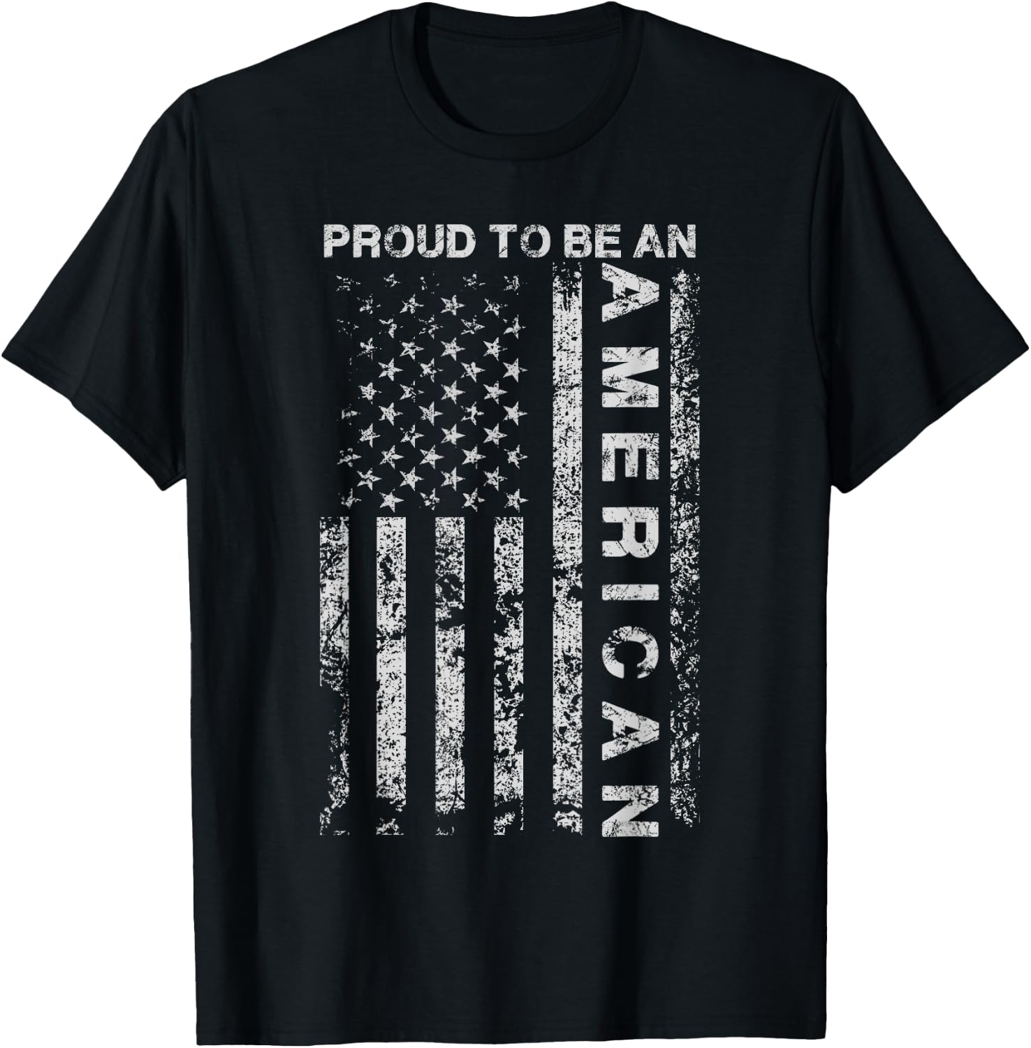 Proud to Be an American American Flag USA Gift T-Shirt - T-Shirt | Black