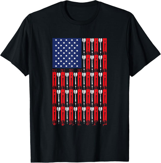 American Flag Darts T-Shirt - T-Shirt | Black