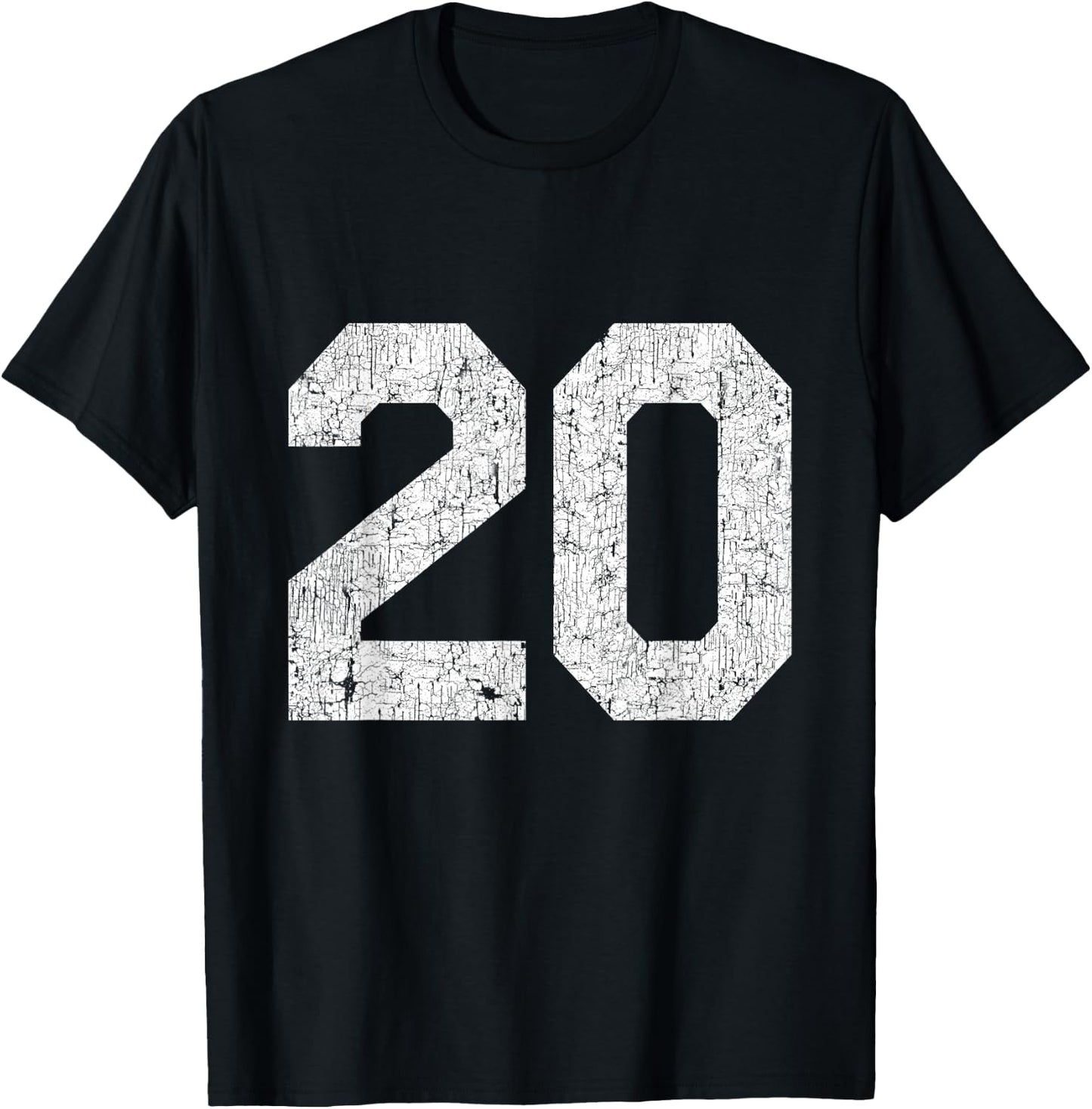 Jersey Uniform Number #20, 20th Birthday T-Shirt - T-Shirt | Black