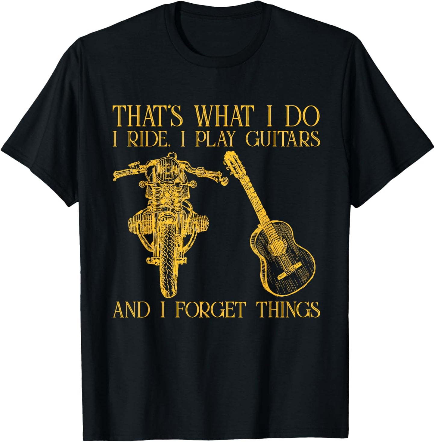 Motorcycles Lover Guitar Gift Apparel T-Shirt - T-Shirt | Black