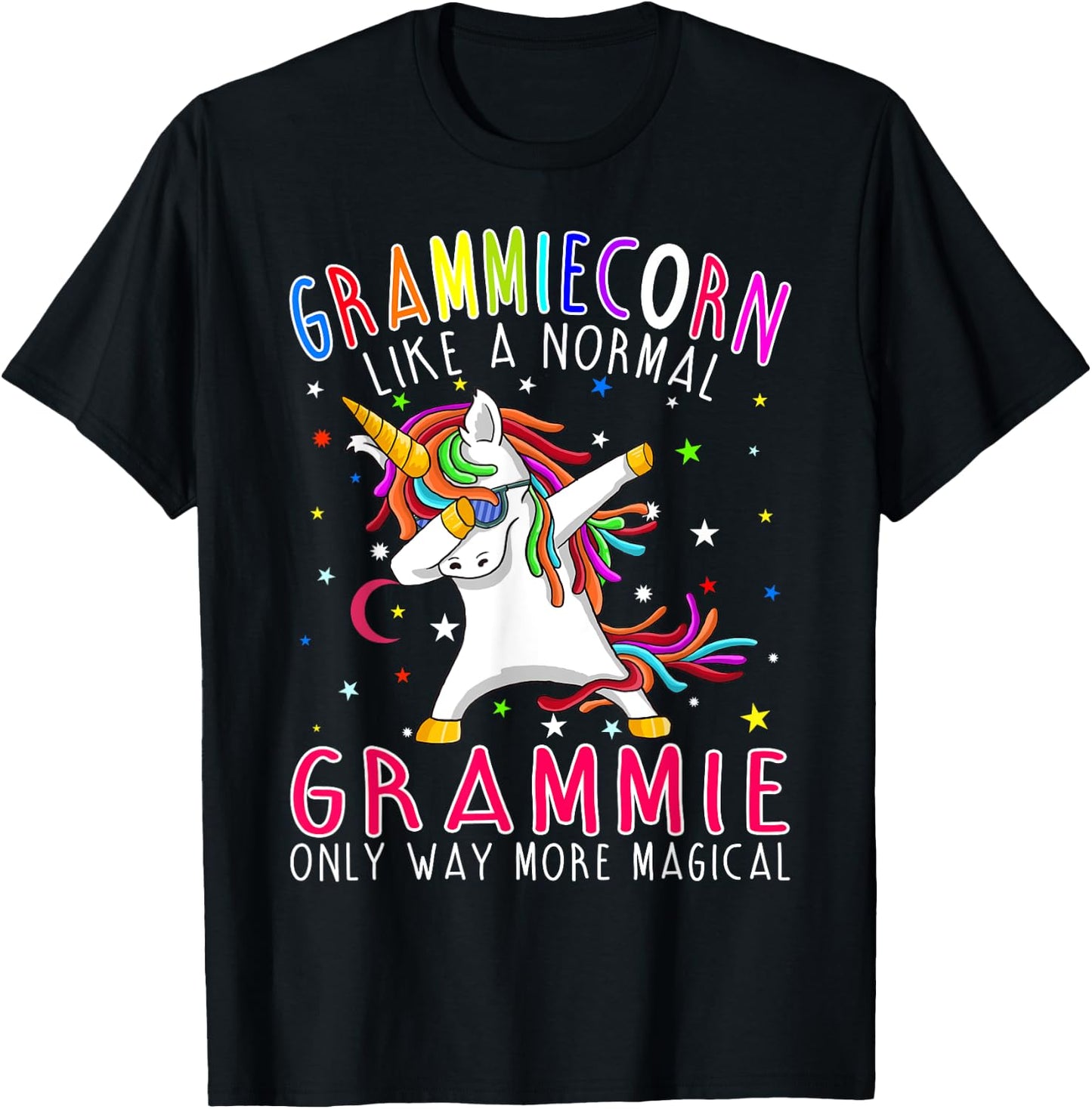Grammiecorn Like A Normal Grammie Only Way More Magical T-Shirt - T-Shirt | Black